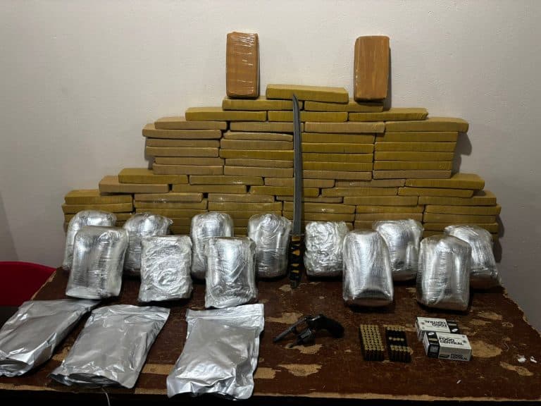 PM da Bahia apreende mais de 100 kg de drogas e arma em Buerarema