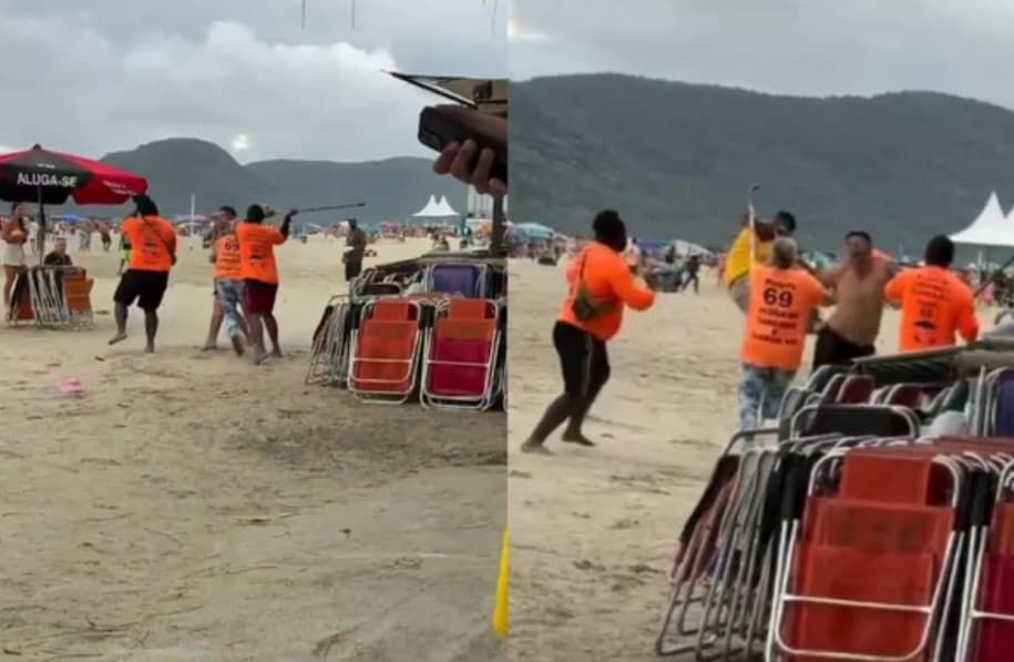 Vídeo: Barraqueiros agridem banhista em Balneário Camboriú