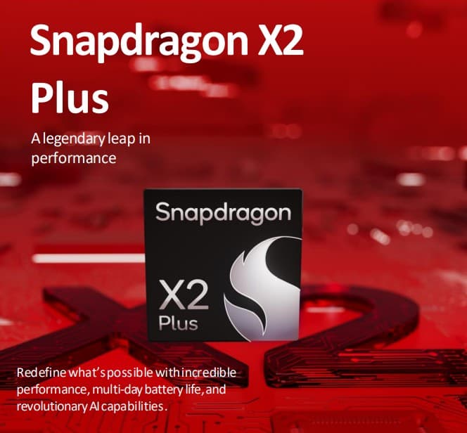 Snapdragon X2 Plus da Qualcomm promete notebooks sem tomada por dias