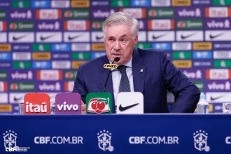 Ancelotti em entrevista coletiva pela Seleção Brasileira -